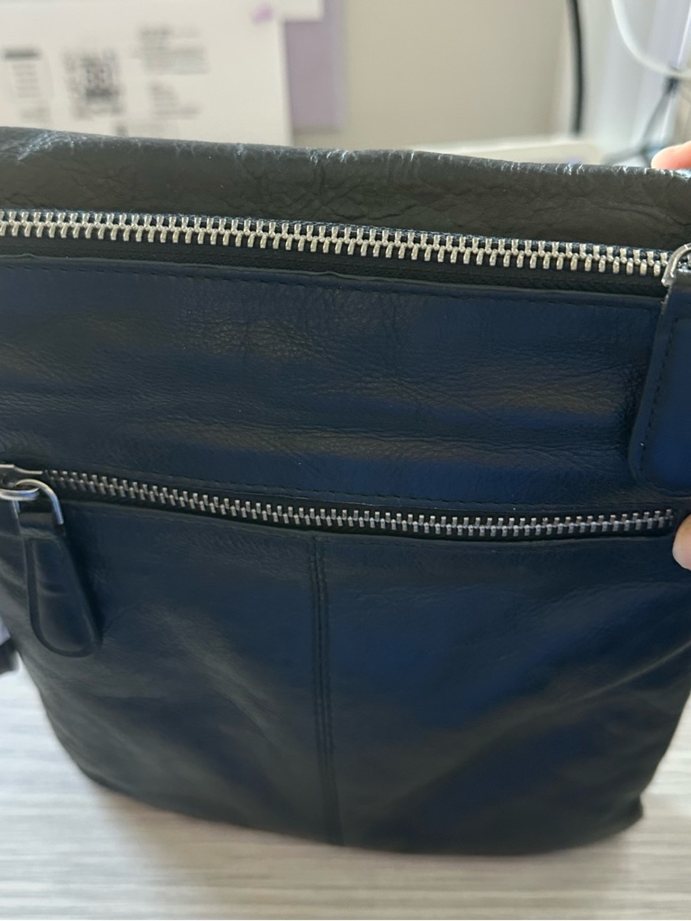 Black Leather Crossbody Bag - Picture 4 of 14